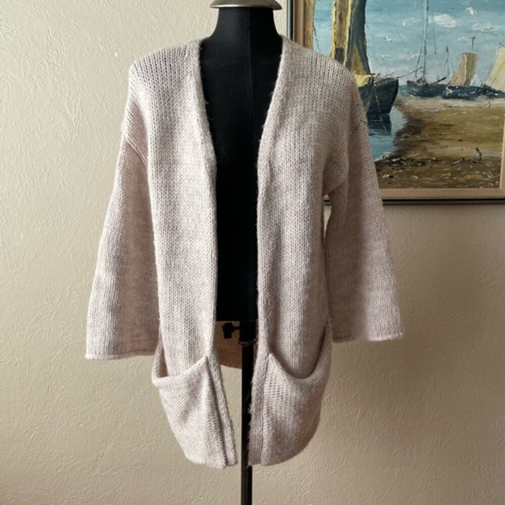 Aerie alpaca blend knit open front cardigan size medium